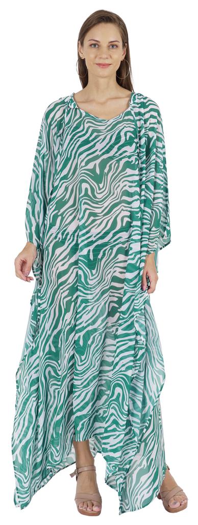 Moomaya Кафтан с капюшоном для женщин, длинное бикини с принтом, прикрытие, летнее, турецкое