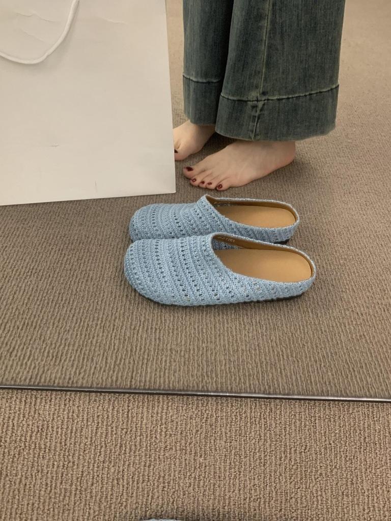 Fashion Women Flat Sandals Summer Soft Sole Half Slippers Mules Designer Comfortable Woman Shoes with Arch Support Cork Footbed Sandals