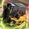 1/64 Alloy Forklift Truck Remote Controll Liftable Engineering Vehicle Tabletop Model Toys Collection Gift For Boys