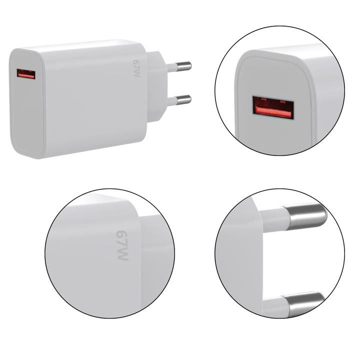 Chargeur Rapide 67W + Cable pour Xiaomi 13/13T/12/12X/Redmi Note 13 Pro/Redmi Note 12 Pro/Poco X6/Poco F5/Pad 6 Pro/Pad 5 Pro