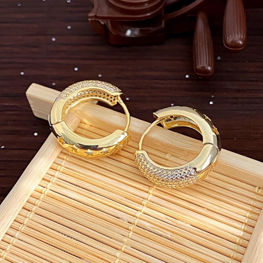 Серьги-кольца из кристалла с темпераментом, легкая роскошь, женские, блестящие серьги для девочек