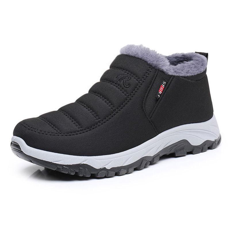 2025 Winter Plus Size Unisex Snow Boots: Slip-on, Fleece Lined, Soft Sole, Thickened Low-Top for Outdoor Use