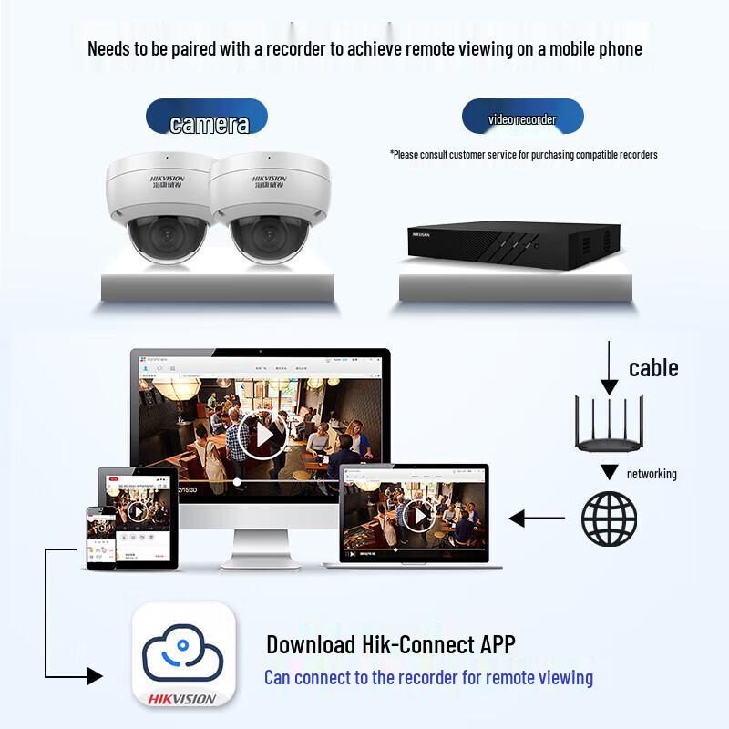 HIKVISION 4MP 2K PoE Starlight IR Dome Security Camera