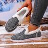 Foreign Trade New Velvet Warm Flat-soled Cotton Shoes Women's Autumn Round Head Foot Cover Large Size Low-top Single Shoes
