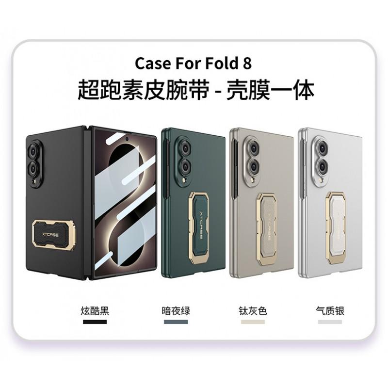 Защитный чехол для Galaxy Z Fold8 с вращающимся ремешком на запястье, подставкой, полным покрытием, корпусом из ПК, защитной пленкой для экрана, тонкий, противоударный дизайн