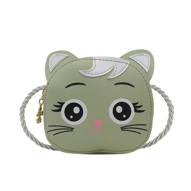 Baby Girls PU Leather Small Shoulder Crossbody Bags Cute Cat Kids Coin Purse Wallet Fashion Children's Mini Handbags