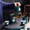 Minimalist Peacock Green Kung Fu Tea Set