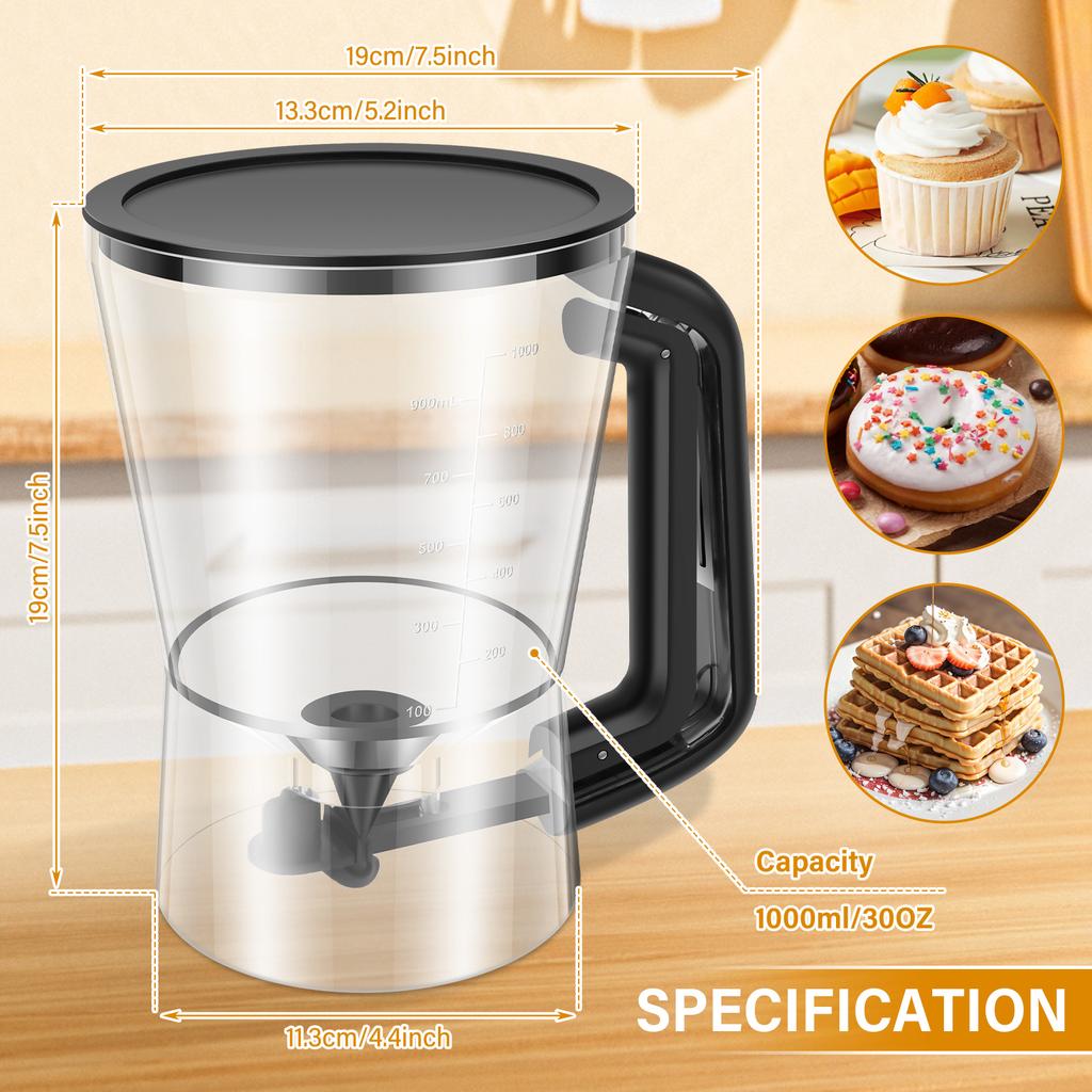 Разделитель теста Диспенсер для теста для блинов Кронштейн Форма для печенья Торт Вафли Воронка для теста Диспенсер для кондитерского теста Форма для выпечки Кухонный инструмент