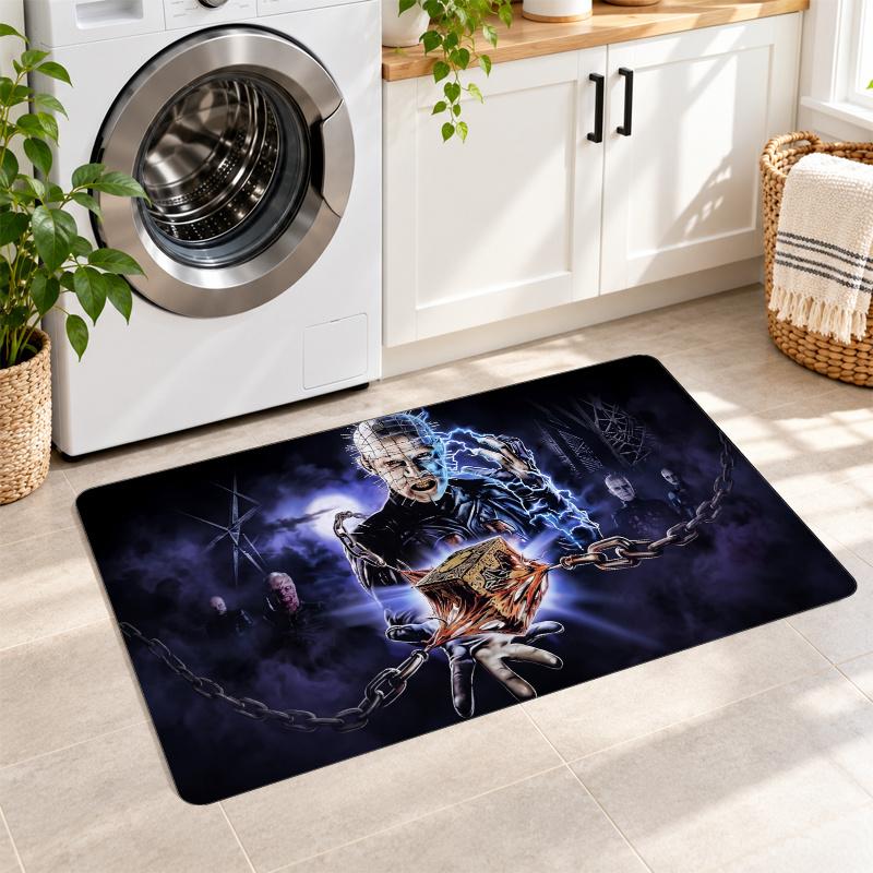 Flannel Kitchen Mat Hellraiser Pinhead Soft Area Rug Non Slip Floor Carpet Home Decoration