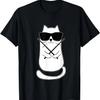 Funny Drummer Cat Drumming Drum Set Drum Sticks Retro T-Shirt