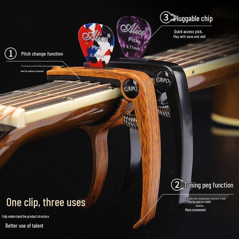 Профессиональный каподастр для акустической, классической, электрогитары, баса и укулеле