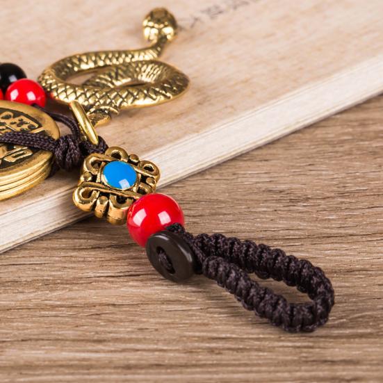 Брелок в стиле ретро в виде змеи, реалистичная резьба, кулон на удачу, китайский брелок на год змеи 2025, сумки, аксессуары для одежды