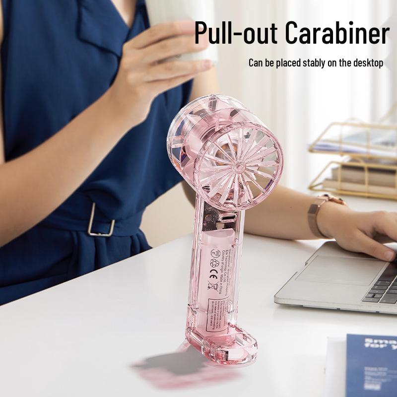 2026 Transparent Mini Turbine USB Handheld Fan with Ice Pack Cooling