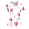 Women's Fashion  V-Neck Short Sleeve Overalls Double Layer Pocket Printed Tops  Apparel