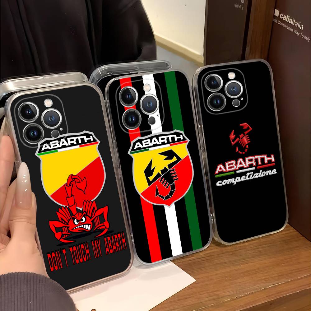 Прозрачный чехол из ТПУ с логотипом A-Abarth для IPhone 17 11 12 13 14 15 16 Pro Max 16 Plus