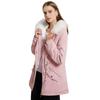 Brand Women's Mid-length Plus Fleece Cotton Coat Warm with Fur Collar Loose Winter Coat Solid Color Overcoat