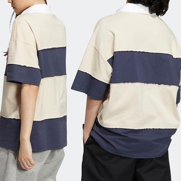 adidas x CHARR Short Sleeve Polo Shirt 'Cream White Navy' Men's HR3467