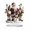 Acrylic Xmas Tabletop Decoration 2D Flat Santa Claus Statue Ornaments  Party Supplies