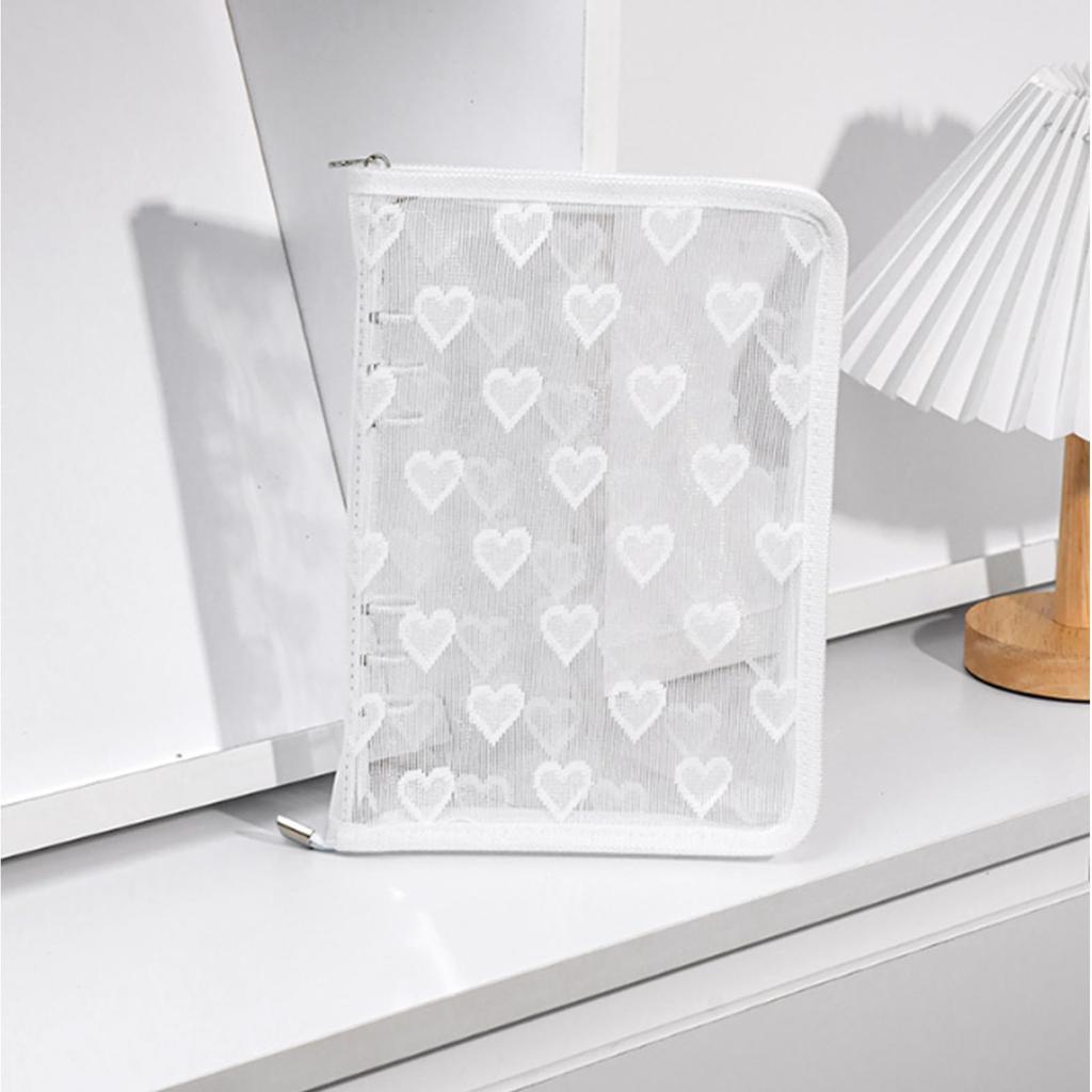 Акриловая подставка Koundeneko A5 с 10 карманами, милая, на молнии в виде сердечка, легко вставляется, чехол для любимых предметов, размер, сменные листы, узор, дизайн,
