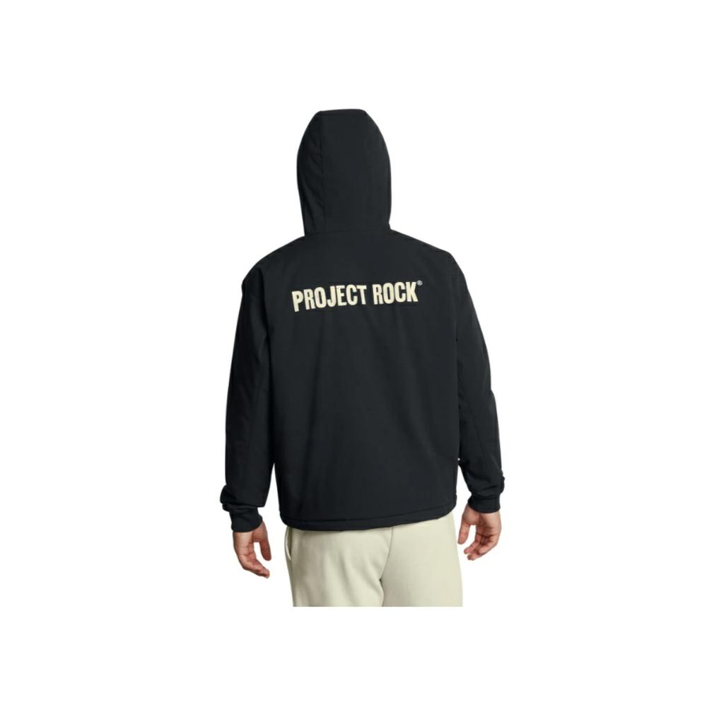 Under Armour Project Rock Woven Training Hoodie Jacket Men Jackets Black 1386904-001