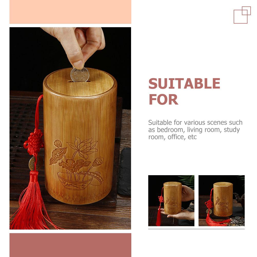 Украшения Контейнер Бамбук Копилка Детский Знакомства Домашние Украшения Китайские Монеты Товары Банки Для Сбережений