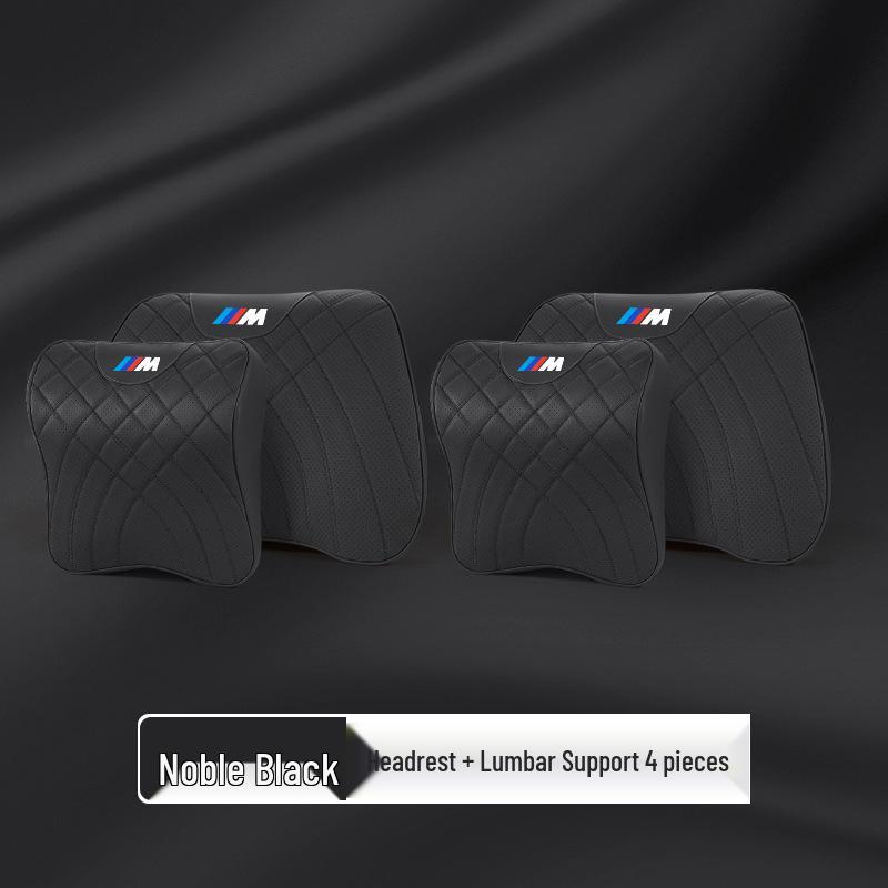 BMW Series Headrest & Lumbar Pillow: Compatible with 1, 3, 5, 7 Series and X1-X6 models for Neck Support and Comfort.