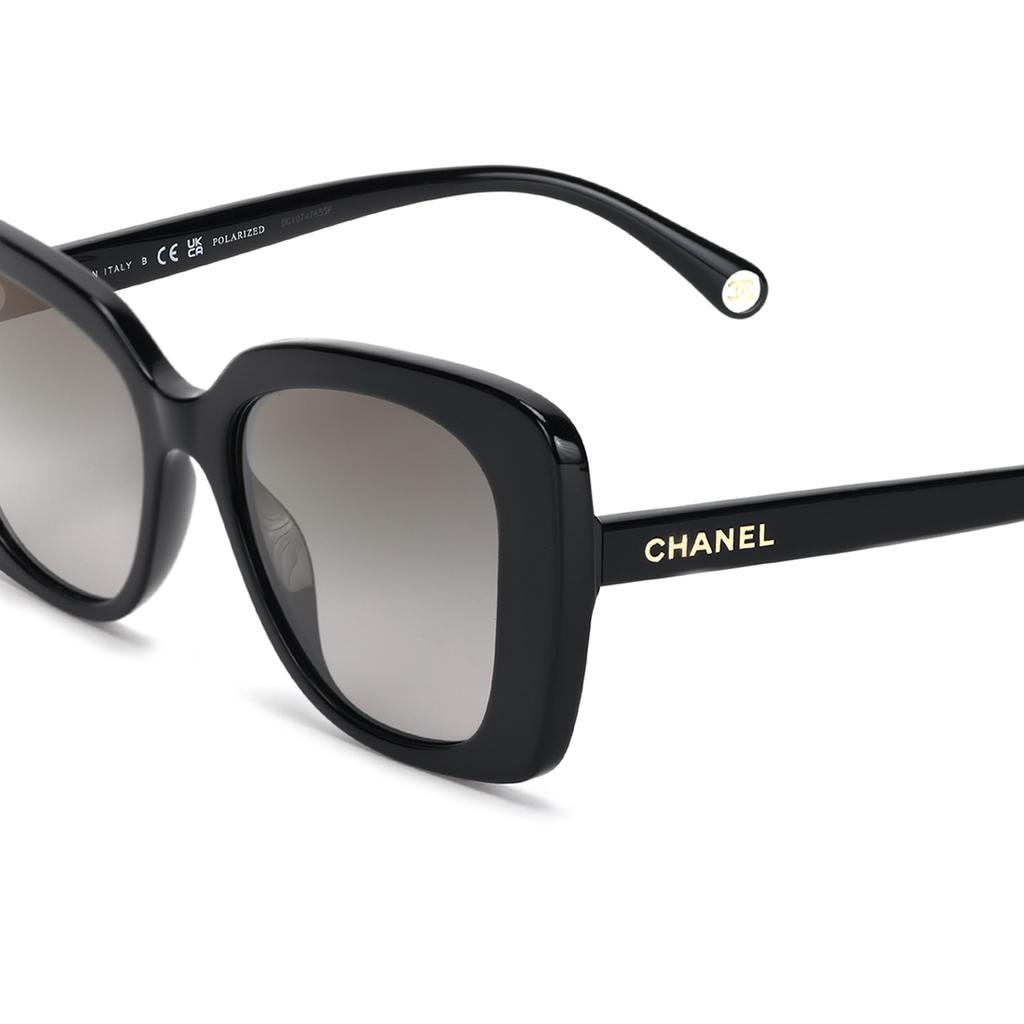 Chanel Logo Irregular Shape Sunglasses Women sunglasses Black 22660587