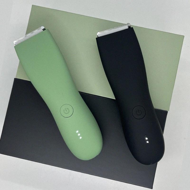 Триммер для яиц для мужчин, триммер для лобковых волос и волос на теле, паховая область для мужчин, водонепроницаемый электрический грумер для тела IPX7 со сменным керамическим лезвием