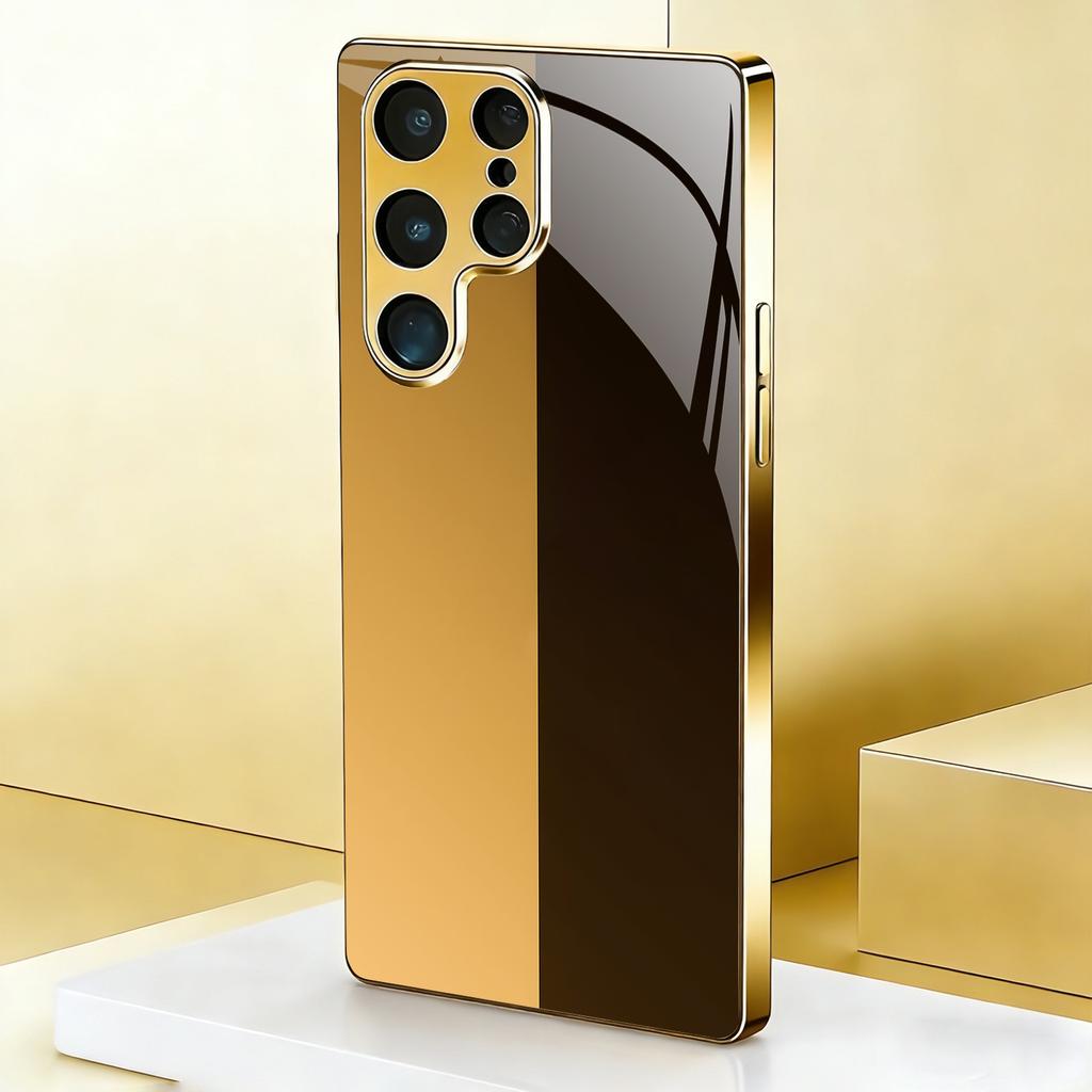 Гальванизированный золотой новый чехол для телефона для Samsung Galaxy S26 Ultra S25 Plus S24 S23 S22 fe закаленное стекло Художественные текстурные узоры
