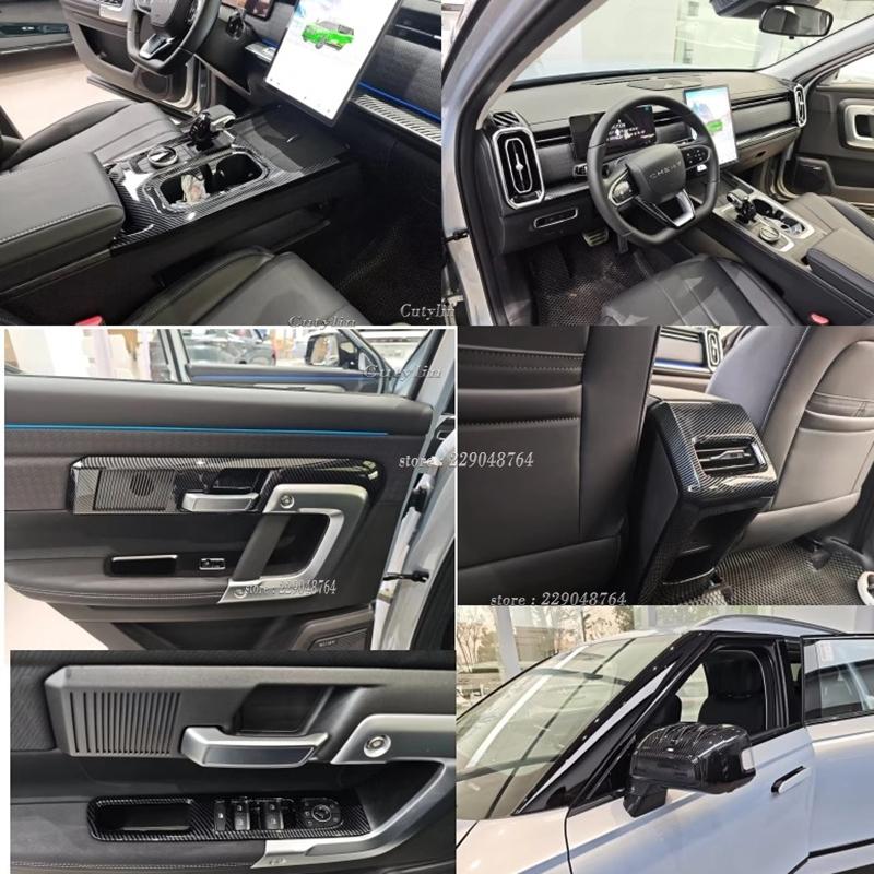 LHD RHD for Chery JAECOO J7 2024 2025 ABS Carbon Fiber AC Vent Cover Window Lift Switch Cover Gear Panel car Interior Accessorie