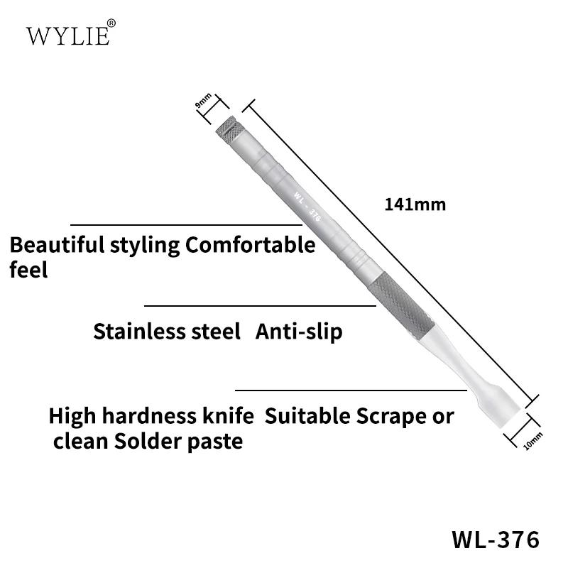 Wylie Stainless Steel Anti-slip Handle Magnetic Tin Scraper for Mobile Phone Repair Solder Paste BGA Reballing Disassembly Tools