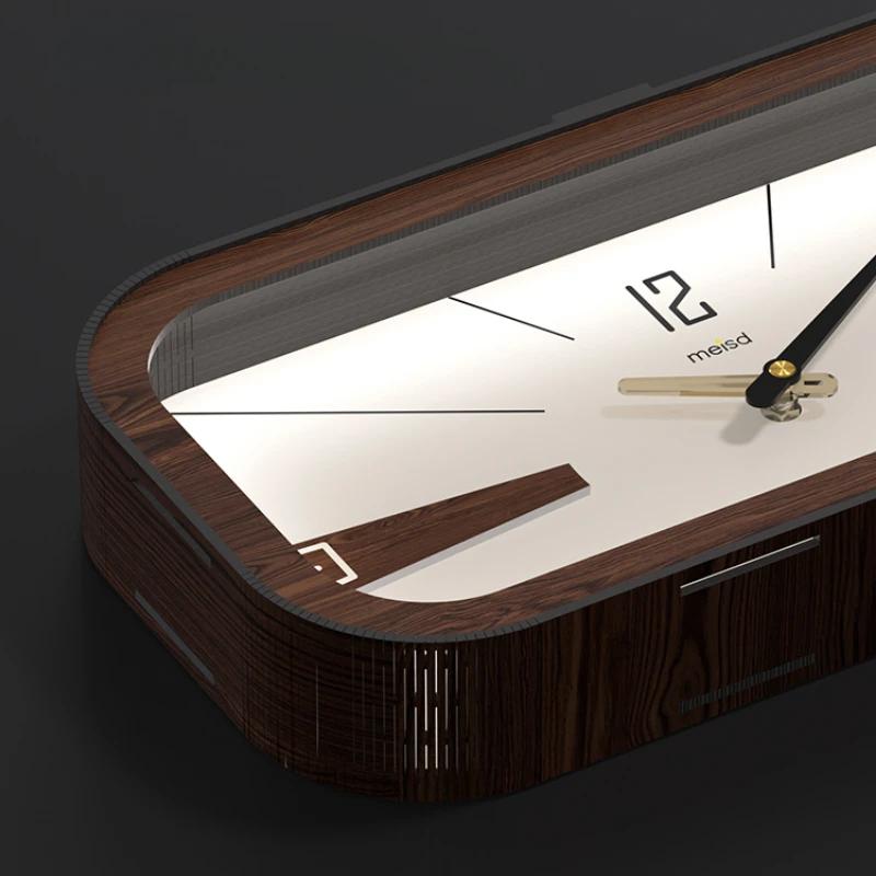 Домашний декор деревянная рамка стеклянное зеркало настенные часы новое украшение гостиной с бесшумными часами энергопотребление батарея