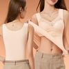 Women's Thermal Tank Tops with Built In Bra Lace Padded Sleeveless Camisole Undershirt Soft Warm Base Layer Vest