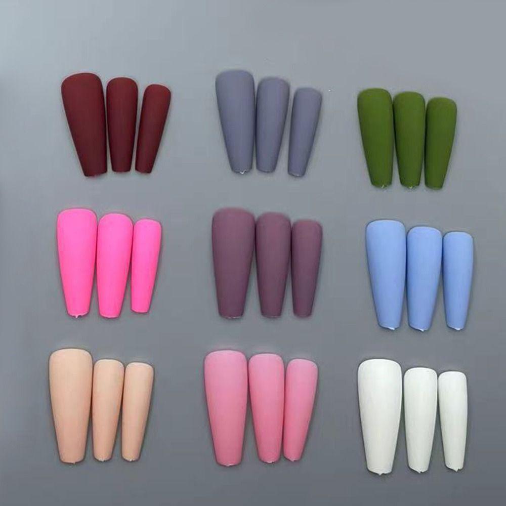 French Fake Nials Matte Press on Nails Manicure Nail Tips DIY