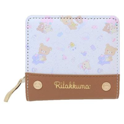 Кошелек Sanrio с леопардовым принтом и дизайном Rilakkuma, три вида кожи