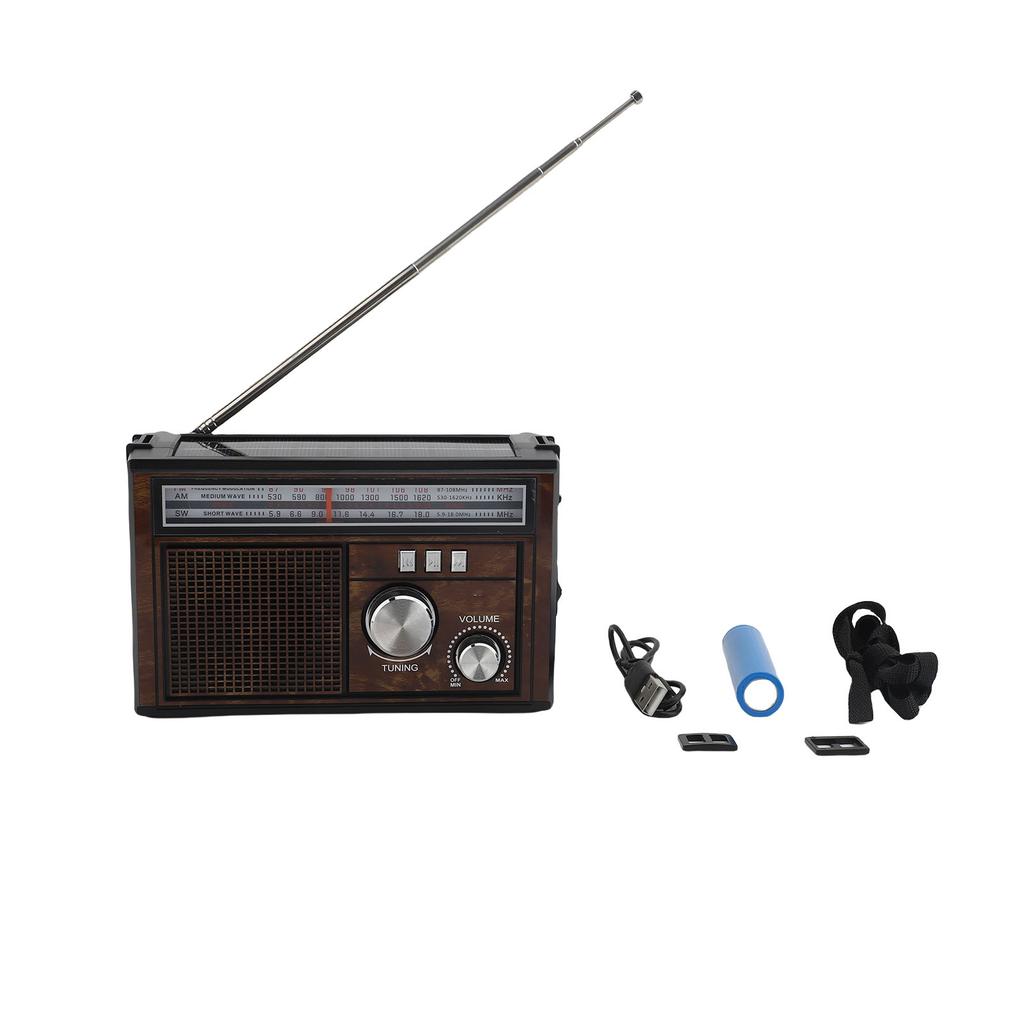 Радиоприемник AM FM SW MP3-плеер с аккумулятором 1200 мАч, работающий от солнечной батареи, со светодиодным фонариком для помещений и улицы
