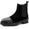 Chelsea Boots Men'S Boots Leather High-Top Rivet Boots Top Layer Cowhide Autumn And Winter Punk Boots Frosted Leather Boots Men