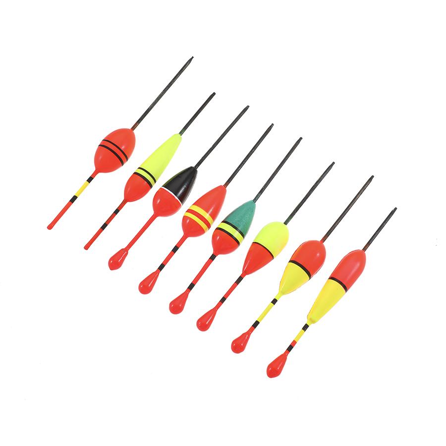 Набор из 8 поплавков для рыбалки, поплавок для рыбы, поплавок для рыбалки с подсветкой, поплавок смешанного цвета регулируемого размера, рыболовные принадлежности