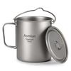 Aomiun Ultralight 750ml Titanium Pot Портативная титановая кружка для воды с крышкой и складной ручкой для кемпинга, готовки, пикника на открытом воздухе