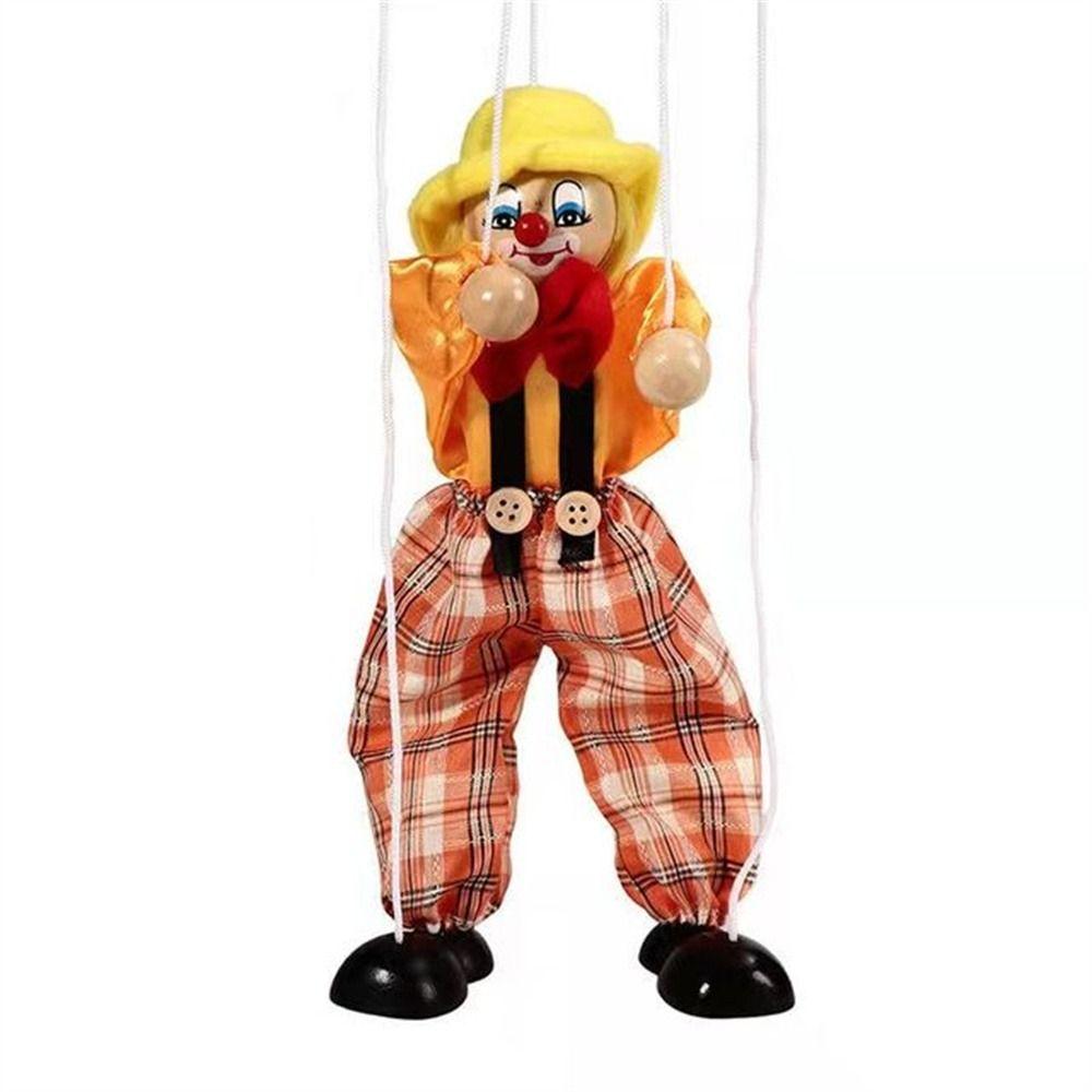 Wooden Children Gifts Joint Activity Colorful Puppet Clown Pull String Puppet Puppet Handcraft Toy