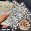 20pcs/Set 3D Holographic Laser Gold Butterfly Nail Sticker Bronzing Flowers Heart Self Adhesive Nail Sliders Manicure Decals