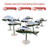 Stainless Steel Abstract Fish Sculpture: Outdoor Mirror Ornament for Pool and Lobby