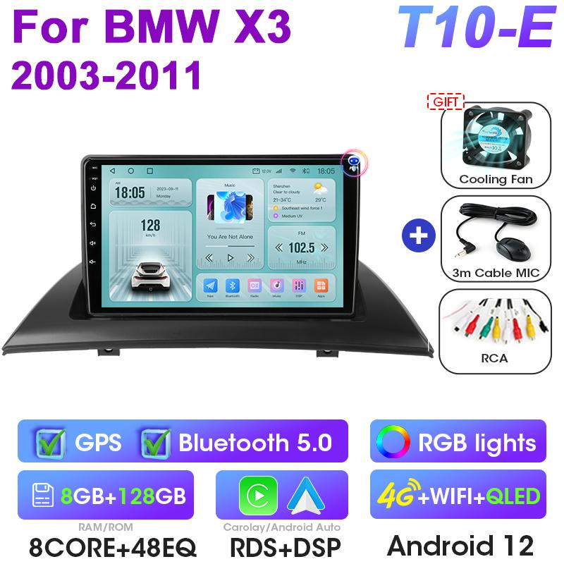 2 Din Android 12 автомобильное радио для BMW X3 E83 2003 - 2011 GPS навигация беспроводная CarPlay интеллектуальные системы авто смарт-авторадио