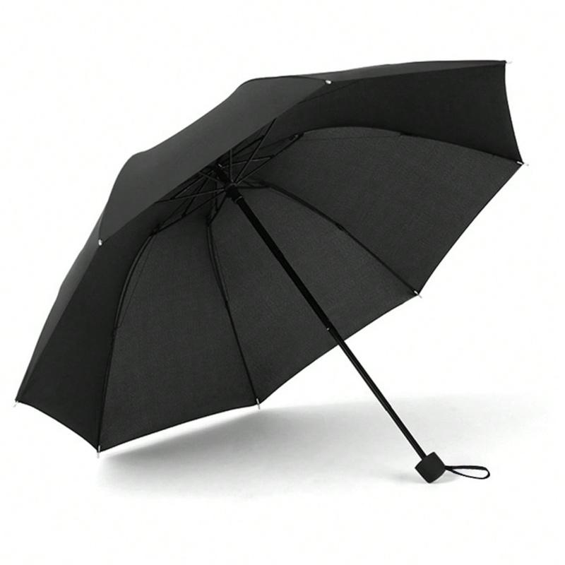 1 шт. Ручной складной зонт, 3-слойный зонт, Двойного назначения для дождливого сезона, Простой деловой зонт, Однотонный зонт для мужчин и женщин, Одноместный