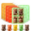 Lovely 3D Bear Ice Molds Four Grid Silicone Ice Cube Trays Mold DIY Coffee Juice Milk Ice Maker Candy Soap Candle Chocolate Mold