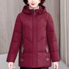 Plus Size XL-5XL Middle Age Woman Winter Coats Hooded Elegant Loose Thick Warm Embroidery Parkas Female Jacket