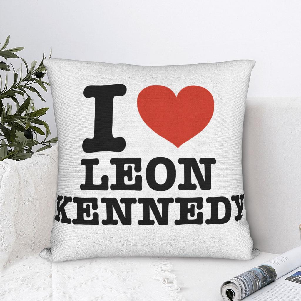 I Heart Leon Kennedy Pillow Cover Graphic Cushion Cover Retro Trendy Pillow Case For Living Room Chair