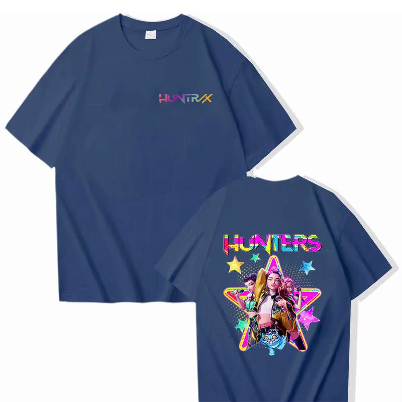 Футболки K-Pop Demon Hunters Милые Каваи Руми Мира Зои Графическая футболка Мужская Женская Мода Футболки Оверсайз