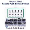 10 номиналов 180 шт. Тактильная кнопочная перекидная кнопка Мгновенная тактильная мини-перекидная кнопка Комплект 6*6 4,3-13 мм 7*7 мм Мгновенная кнопка