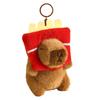 Capybara Capybara Key Ring Snacks French Fries Animal Pendant Cartoon Keychain  School Backpack